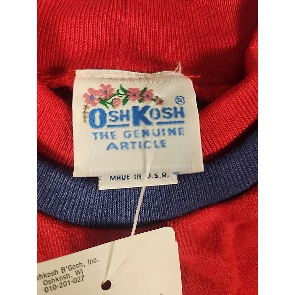 Vintage OshKosh B'gosh Red Sheep Applique Sweatshirt 4T Made in USA NWT